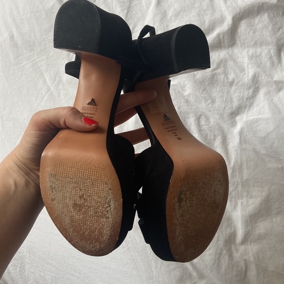 Schutz Keefa Suede Platform Sandals Size 10 - Picture 4 of 6